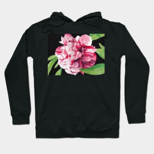 Single Red Peony Rose Hoodie